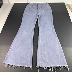 We The Free Jeans Women's 27x30* Curvy High Rise Flare Purple Faded Denim Tag 28